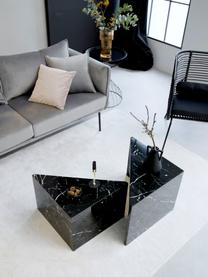 Set de mesas de centro en look mármol Vilma, 2 uds., Tablero de fibras de densidad media (MDF), cubierto en papel lacado, Mármol negro brillante, Set de diferentes tamaños