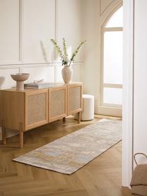 Handgewebter Baumwollläufer Luise, Flor: 100 % Baumwolle, Grau- und Brauntöne, B 80 x L 300 cm