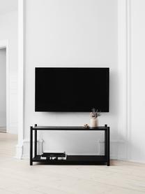 Estantería de madera de roble Sceene, Estantes: madera de roble, Estructura: madera de roble maciza, Madera de roble negro pintado, An 93 x Al 45 cm
