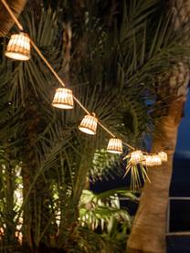 Handgefertigte LED-Lichterkette Aurora, 800 cm, 10 Lampions, Lampions: Naturfaser, Brauntöne, L 800 cm
