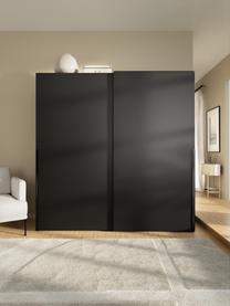 Armario modular Leon, 2 puertas correderas (200 cm), diferentes variantes, Estructura: aglomerado con certificad, Negro, Interior Basic (An 200 x Al 200 cm)