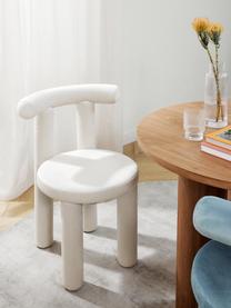 Chaise rembourrée en velours Calan, Velours blanc crème, larg. 55 x prof. 52 cm