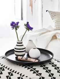 Kleine handgefertigte Design-Vase Omaggio, Keramik, Schwarz, Weiß, Ø 8 x H 13 cm