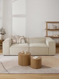 Modulaire bank Lennon (3-zits) van corduroy, Bekleding: corduroy (92% polyester, , Frame: massief grenenhout, FSC-g, Poten: kunststof, Corduroy lichtbeige, B 238 x H 119 cm