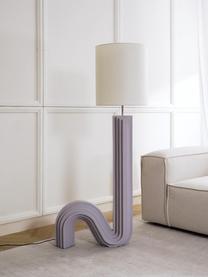 Design vloerlamp Luomo, Lampenkap: linnen, Lampvoet: kunsthars, gelakt, Wit, lila, B 72 x H 153 cm