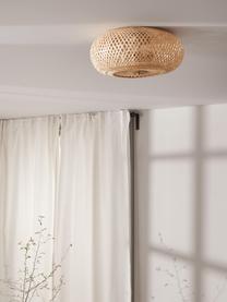 Lampa sufitowa z włókna bambusowego Evelyn, Jasny beżowy, Ø 50 x W 20 cm