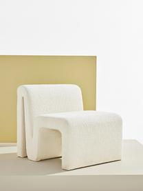 Chaise longue in tessuto bouclé Odette, Rivestimento: 95% poliestere (Bouclé), , Struttura: legno di pino, compensato, Bouclé bianco, Larg. 70 x Prof. 76 cm