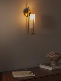 Wandlamp Vivian, Lampenkap: opaalglas, Goudkleurig, B 13 x H 36 cm