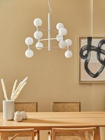 Grote hanglamp Grover met glazen bollen, Wit, Ø 70 x H 56 cm