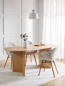Table ovale en bois Toni, 200 x 90 cm, MDF avec placage en frêne, laqué, Bois de frêne, larg. 200 x prof. 90 cm