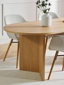 Table ovale en bois Toni, 200 x 90 cm, MDF avec placage en frêne, laqué, Bois de frêne, larg. 200 x prof. 90 cm