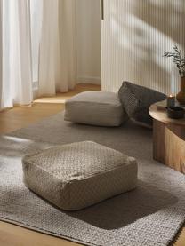 Cuscino da pavimento fatto a mano Etta, Retro: 100% cotone, Beige chiaro, bianco latte, Larg. 60 x Alt. 20 cm
