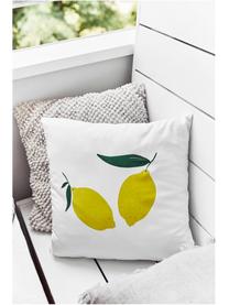 Federa arredo reversibile Lemon, Poliestere, Bianco, giallo, verde, Larg. 45 x Lung. 45 cm