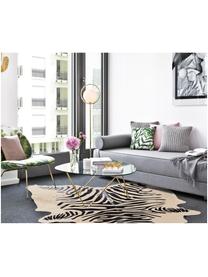 Alfombra de piel bovina Zebra, Piel bovina, estampada, Blanco, negro, L 220 x An 180 cm