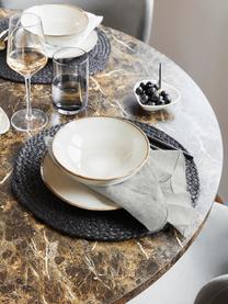 Stoffen servetten Gracie van linnen met open zoom, 2 stuks, 100% linnen, Grijs, B 45 x L 45 cm