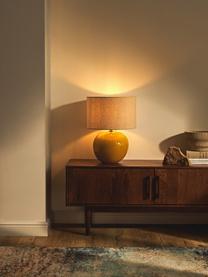 Keramická stolní lampa Marin, Žlutá, světle béžová, Ø 35 cm, V 46 cm