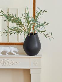 Handgefertigte Vase Opium aus Steingut, Steingut, Schwarz, Ø 26 x H 39 cm