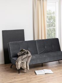 Sofá cama de terciopelo Perugia (3 plazas), Tapizado: poliéster Alta resistenci, Patas: metal pintado, Terciopelo gris oscuro, An 198 x F 95 cm