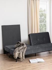 Sofá cama de terciopelo Perugia (3 plazas), Tapizado: poliéster Alta resistenci, Patas: metal pintado, Terciopelo gris oscuro, An 198 x F 95 cm