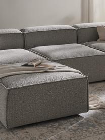 Canapé modulable 4 places en tissu bouclé avec pouf Lennon, Bouclé gris clair, larg. 327 x prof. 207 cm
