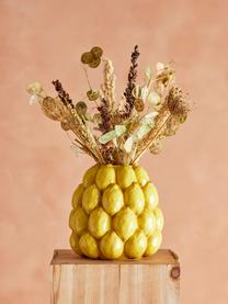Handgefertigte Vase Limone, Steingut, Zitronengelb, Ø 22 x H 22 cm