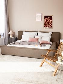 Cama tapizada Lennon, con espacio de almacenamiento, Tapizado: 100% poliéster Alta resis, Estructura: madera de pino maciza con, Patas: madera con certificado FS, Tejido gris pardo, An 180 x L 200 cm