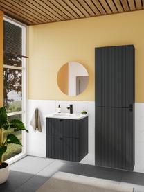 Wastafel met onderkast Emil met matte afwerking, Handvatten: gecoat aluminium, Antraciet, B 60 x H 67 cm