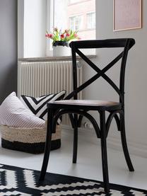 Krzesło z drewna Cross, Stelaż: drewno wiązowe, lakierowa, Czarny, S 42 x G 46 cm