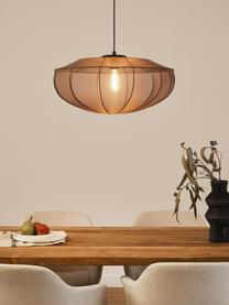 Hanglamp Beau van netstof, Lampenkap: textiel, Baldakijn: gepoedercoat metaal, Grijs, B 60 x H 29 cm