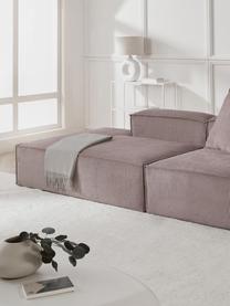 Ottomane-Modul Lennon aus Cord, Bezug: Cord (92 % Polyester, 8 %, Gestell: Massives Kiefernholz FSC-, Füße: Kunststoff, Cord Taupe, B 150 x T 123 cm, Rückenlehne rechts
