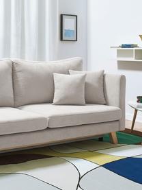 Sofá cama Triplo (3 plazas), con espacio de almacenamiento, Tapizado: 100% poliéster con tacto , Patas: metal pintado, Estructura: madera maciza, aglomerado, Tejido beige, An 216 x F 105 cm
