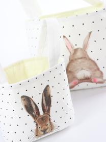 Aufbewahrungskörbe-Set Happy Hase aus Baumwolle, 2er-Set, Baumwolle, Braun, Weiß, Schwarz, Set mit verschiedenen Größen