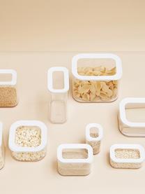 Opbergpottenset Modula, set van 5, Kunststof, BPA-vrij, Wit, transparant, Set met verschillende formaten