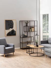 Regal Seaford, Gestell: Metall, pulverbeschichtet, Holzoptik, Schwarz, B 114 x H 185 cm