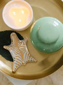 Designer-Deko-Schale Zebra aus Porzellan, Porzellan, Goldfarben, Weiß, B 15 x T 11 cm