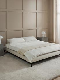 Gestoffeerd bed Meya, Bekleding: fijn gestructureerde gewe, Frame: gepoedercoat metaal, mult, Geweven stof lichtbeige, B 140 x L 200 cm