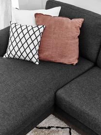 Poszewka na poduszkę Romy, 100% bawełna, splot Panama, Czarny, Kremowy, S 40 x D 40 cm