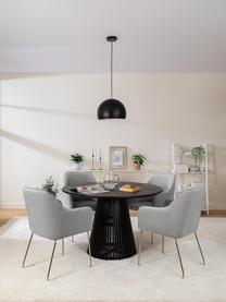 Sedia con braccioli in velluto grigio Ava, Rivestimento: velluto (100% poliestere), Gambe: metallo zincato, Velluto grigio, Larg. 57 x Prof. 63 cm