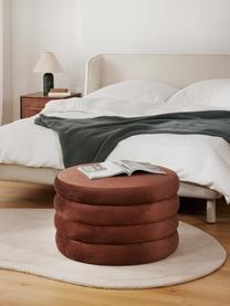 XL fluwelen poef Alto met opbergruimte, Bekleding: fluweel (100% polyester) , Frame: massief grenenhout, multi, Fluweel bruin, Ø 69 x H 44 cm