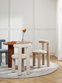 Krzesło tapicerowane z aksamitu Calan, Tapicerka: 100% poliester, Stelaż: metal powlekany pianką, Beżowy aksamit, S 55 x G 52 cm