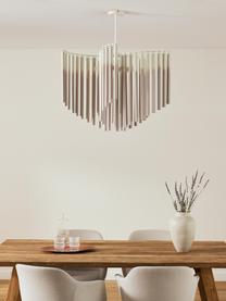 Veľká dizajnová závesná lampa Coralie, Biela, béžová, Š 80 cm x V 87 cm