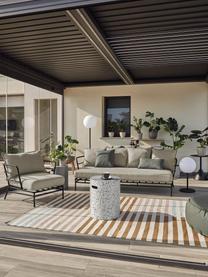 Zahradní odkládací stolek z terrazzo Janell, Cementové vlákno, Bílá, černá, Ø 35 cm, V 46 cm