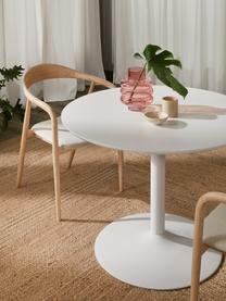 Okrągły stół do jadalni Menorca, Blat: laminat wysokociśnieniowy, Noga: metal malowany proszkowo, Biały, Ø 100 x W 75 cm