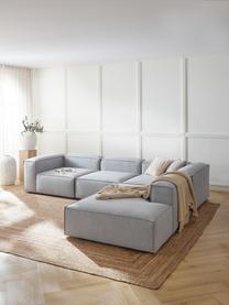Modulares XL-Ecksofa Lennon, Bezug: 100 % Polyester Der strap, Gestell: Massives Kiefernholz FSC-, Webstoff Hellgrau, B 329 x T 269 cm, Eckteil rechts