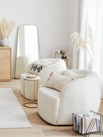 Fotel koktajlowy bouclé Elodie, Tapicerka: bouclé (70% poliester, 20, Nogi: tworzywo sztuczne, Kremowobiały bouclé, S 86 x W 78 cm