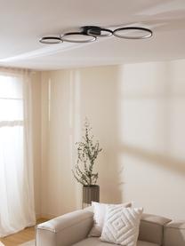Veľká stmievateľná stropná LED lampa Cirque, Čierna, Š 98 x V 6 cm