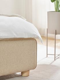 Čalouněná bouclé postel s úložným prostorem Ebba, Béžová, Š 140 x D 200 cm