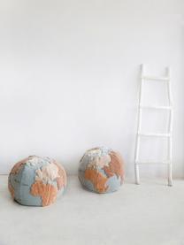 Ręcznie wykonany puf dla dzieci World Map, Tapicerka: 97% bawełna, 3% włókna sy, Jasny niebieski, odcienie beżowego, złamana biel, Ø 50 x W 45 cm