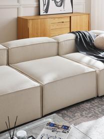 Middelste module Lennon, Bekleding: 100% polyester De slijtva, Frame: massief grenenhout, FSC-g, Poten: kunststof, Geweven stof gebroken wit, B 89 x D 119 cm
