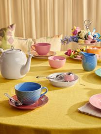 Bols à snacks en porcelaine avec motif texturé Rhombe, 4 pièces, Porcelaine, Vieux rose, Ø 11 x haut. 7 cm